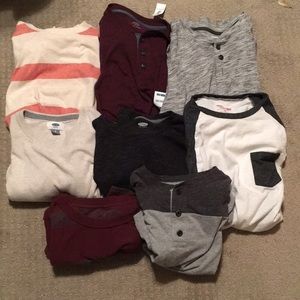 assortment of AS old navy brand crew neck shirts.
